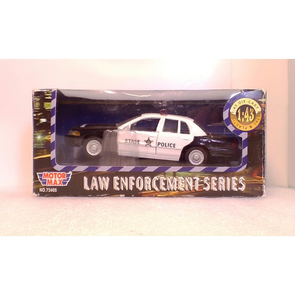 Ford Crown Victoria Police Car Motor Max Diecast 1 43‎ Black White Replica